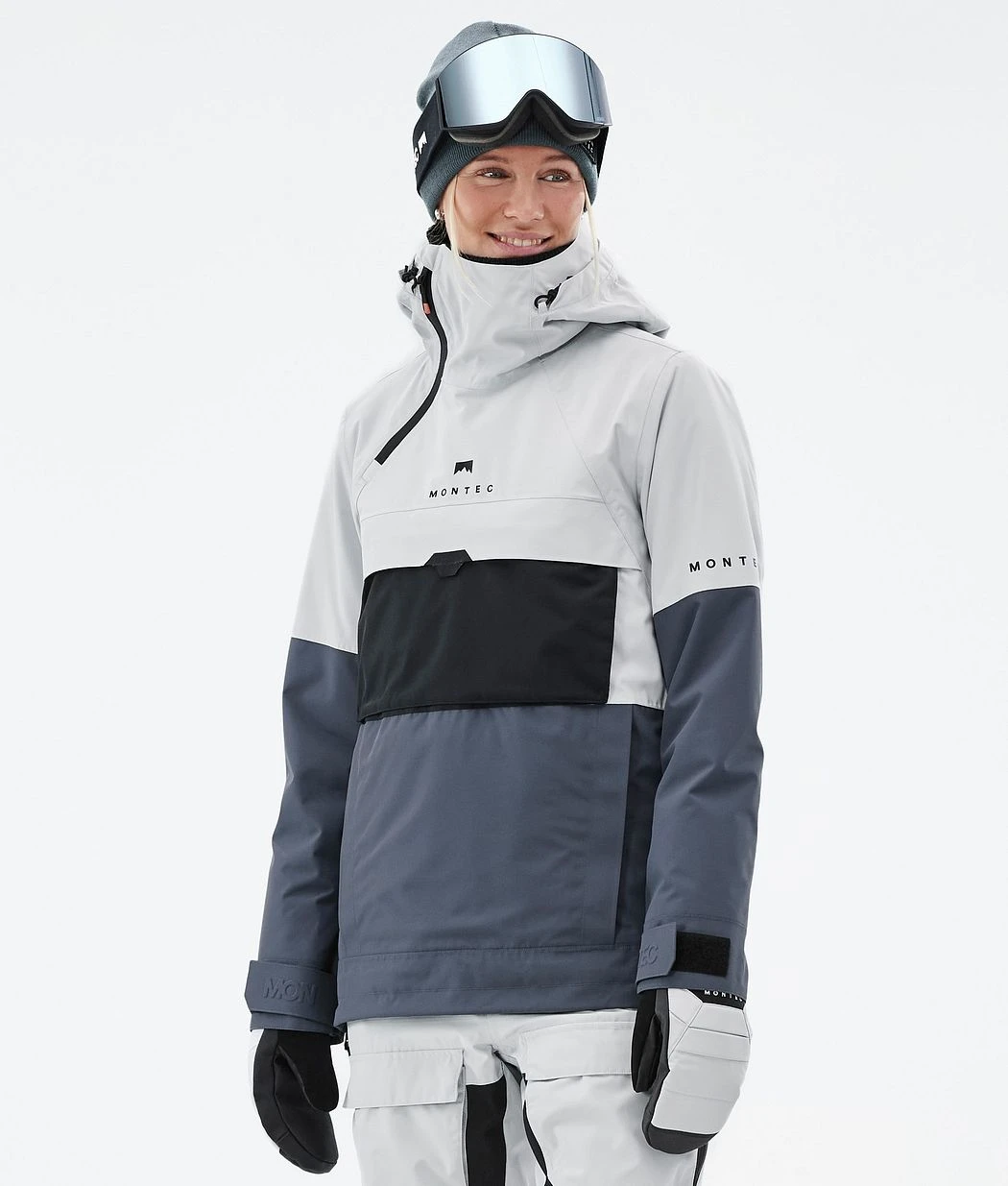 Dune W Snowboard Jacket Women Light Grey/Black/Metal Blue - Image 2