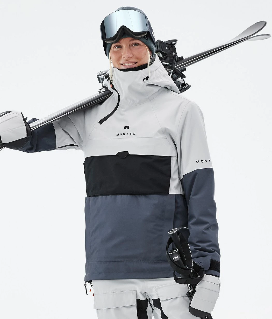 Dune W Ski Jacket Women Light Grey/Black/Metal Blue - Image 2