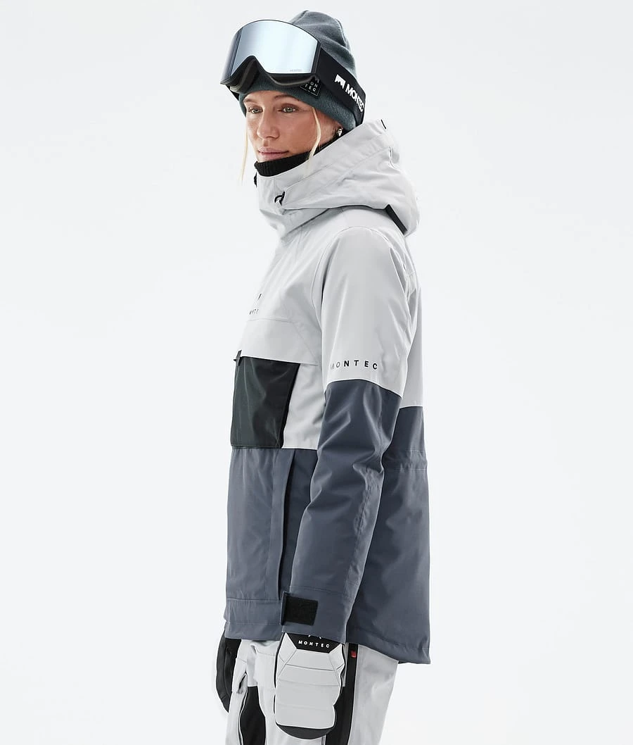 Dune W Ski Jacket Women Light Grey/Black/Metal Blue - Image 8
