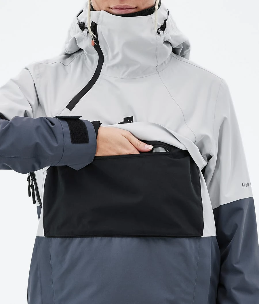 Dune W Ski Jacket Women Light Grey/Black/Metal Blue