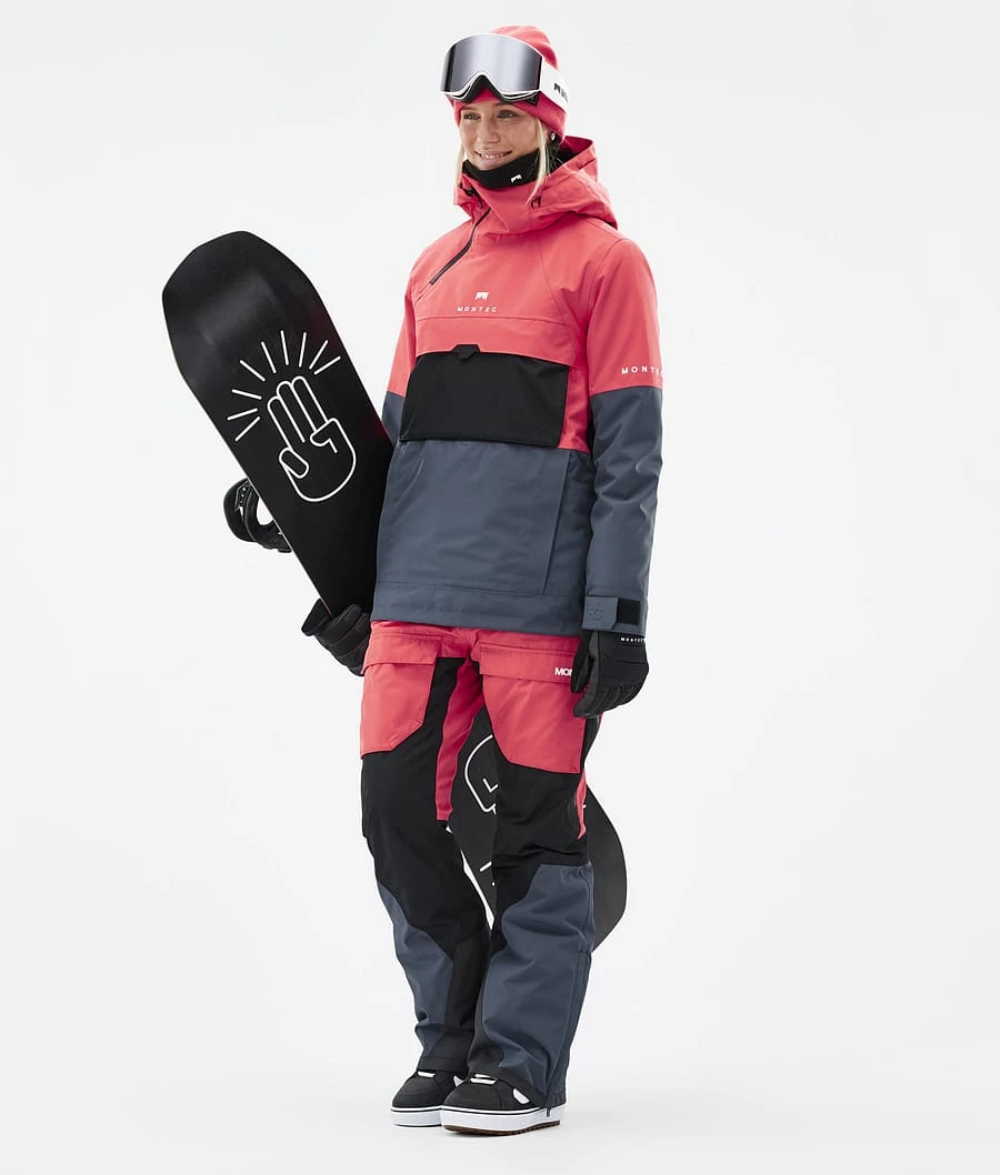 Dune W Snowboard Jacket Women Coral/Black/Metal Blue - Image 4