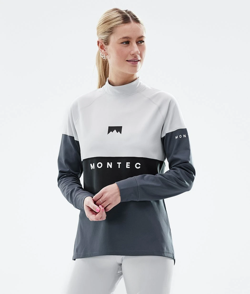 Alpha W Base Layer Top Women Light Grey/Black/Metal Blue - Image 2