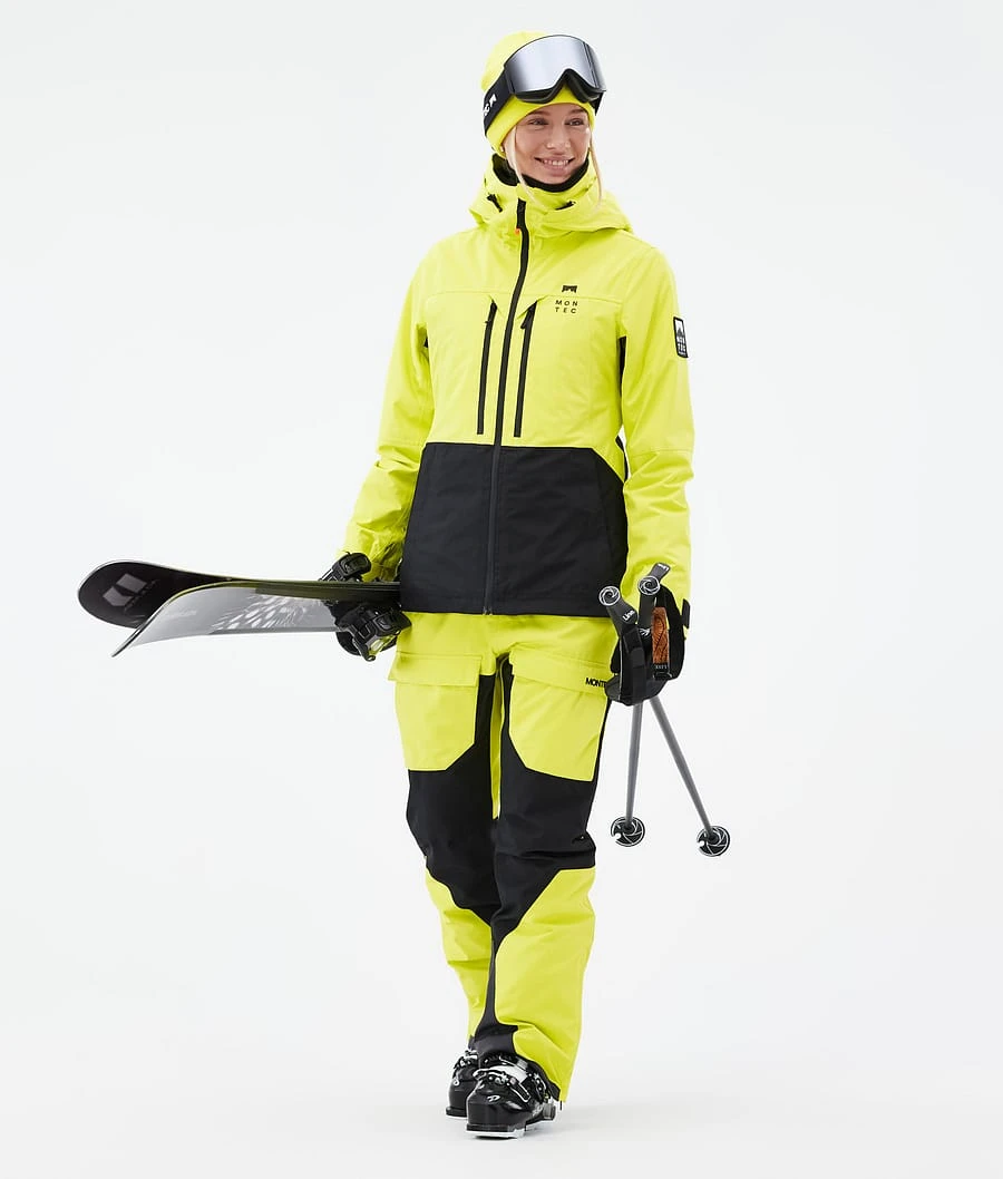 Moss W Ski Jacket Women Bright Yellow/Black - Image 4