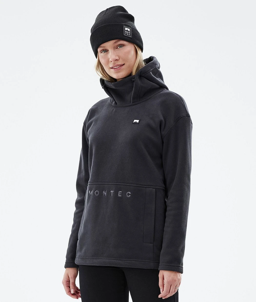 Delta W Fleece Hoodie Women Black - Image 2