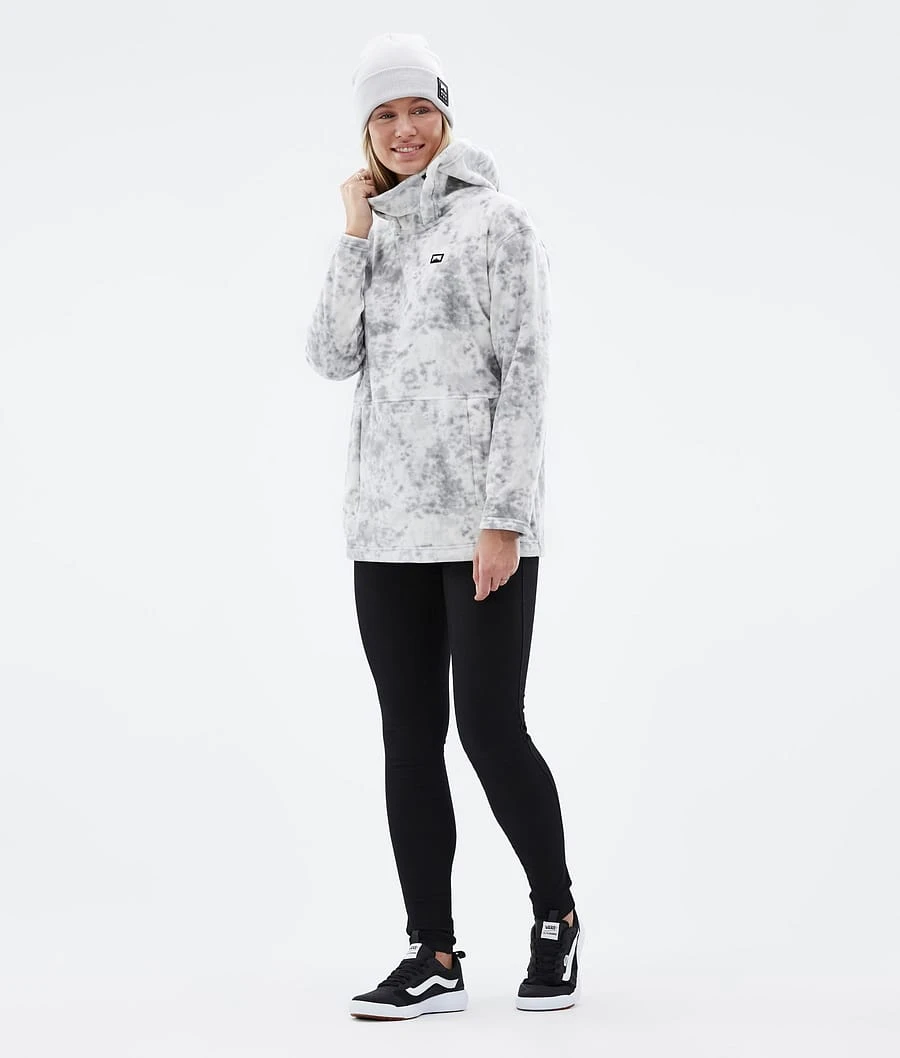 Delta W Fleece Hoodie Women Grey Tiedye - Image 4