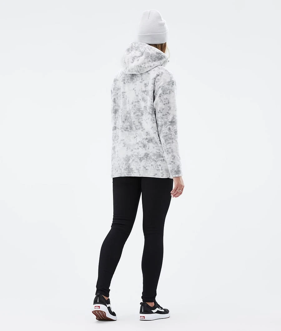 Delta W Fleece Hoodie Women Grey Tiedye - Image 5